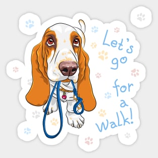 Basset Hound breed wants to walk Sticker